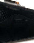 Calfskin Crocodile Embossed Uptown Monogram Pouch Black
