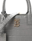Crocodile Embossed Calfskin Mini Frances Tote Cloud Grey