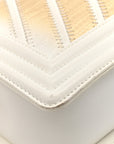 Lizard Chevron Small Boy Flap White Gold