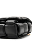 Lambskin Maxi Intreccio Padded Chain Cassette Crossbody Bag Black