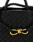 Nappa Intrecciato Medium Andiamo Shoulder Bag Black