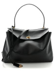 Smooth Calfskin Large Rodeo Top Handle Handbag Black