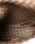 Nappa Intreccio Mini Cobble Shoulder Bag Taupe Grey