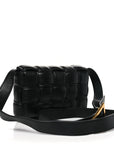 Nappa Maxi Intreccio Small Padded Cassette Crossbody Bag Black