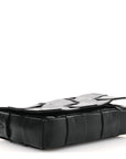 Paper Calfskin Maxi Intrecciato Small Cassette Crossbody Bag Black