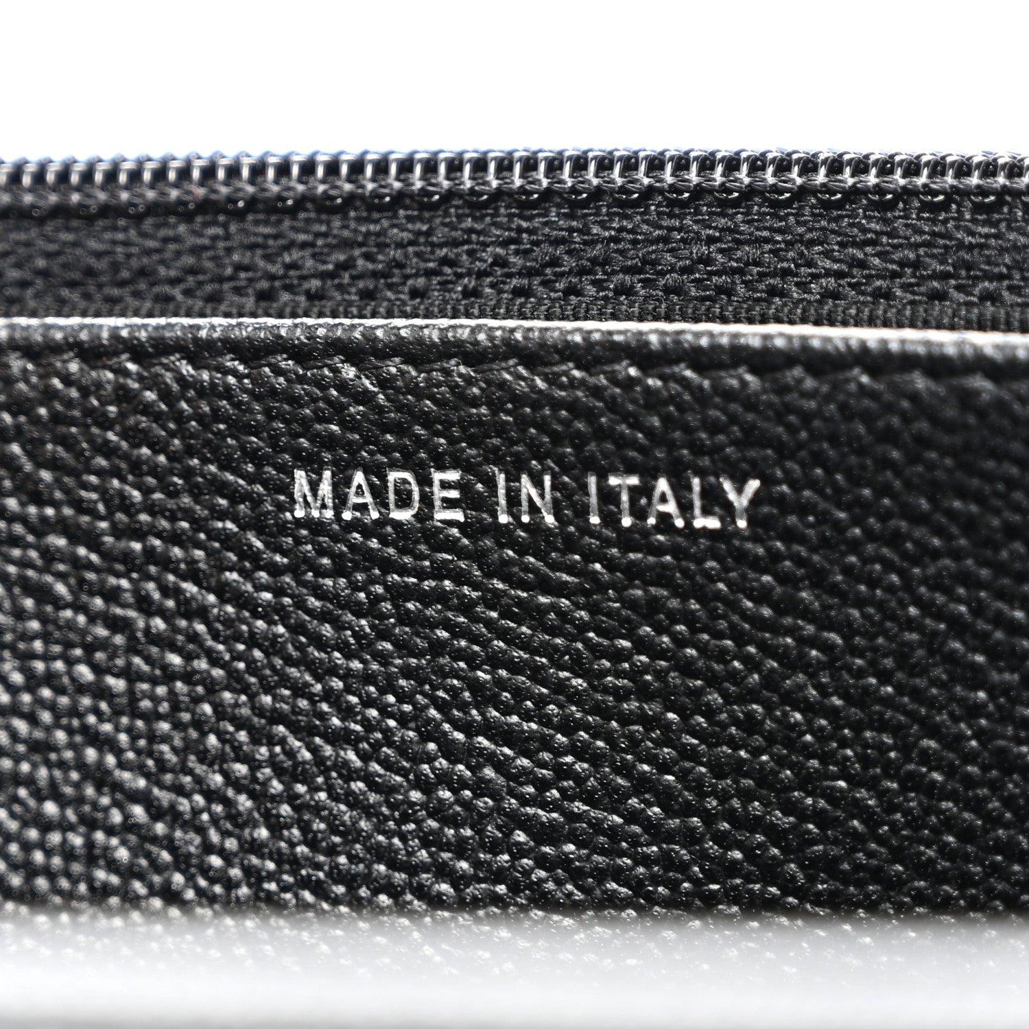 Grained Calfskin Quilted CC Box Wallet On Chain WOC Black