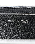 Grained Calfskin Quilted CC Box Wallet On Chain WOC Black