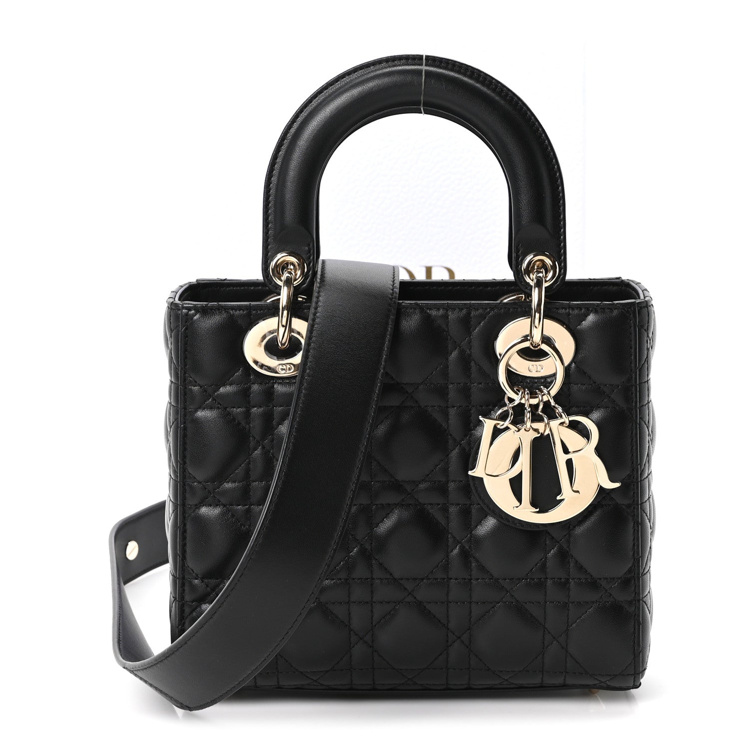 Lambskin Cannage Small My ABCD1OR Lady D1OR Black