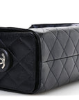 Metallic Caviar Quilted Mini CHNL 25 Handbag Dark Blue