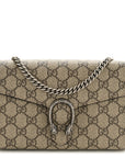 GG Supreme Monogram Mini Dionysus Chain Wallet Beige Taupe