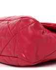 Goatskin Quilted Large CHNL 19 Flap Dark Pink