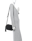 Pebbled Calfskin Small Soho Disco Bag Black