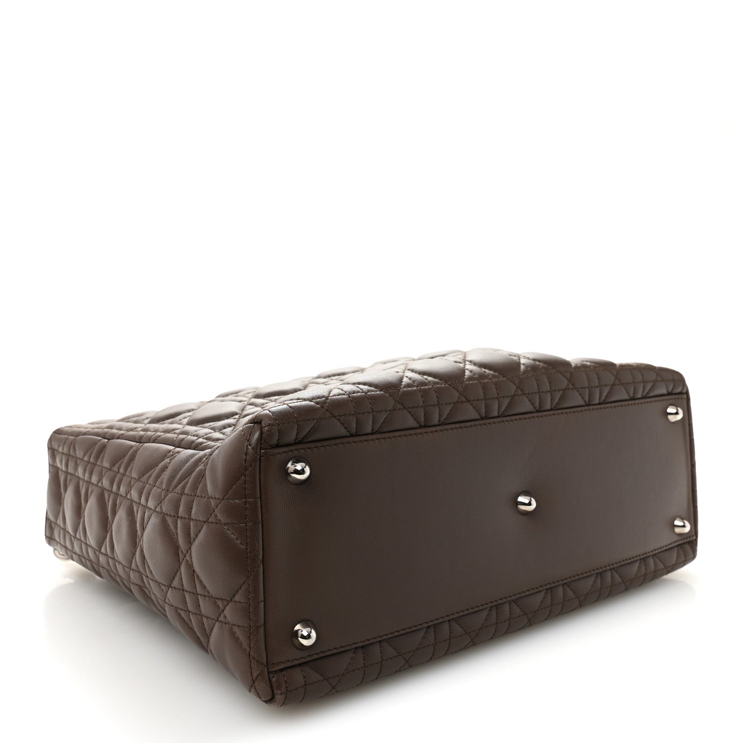 Lambskin Cannage Large Lady D1OR Brown