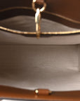 GG Supreme Monogram Textured Dollar Calfskin Medium Retro Interlocking G Vertical Tote Bag Beige Ebony Brown Sugar