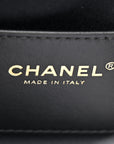 Washed Denim Quilted Mini CHNL 25 Handbag Black