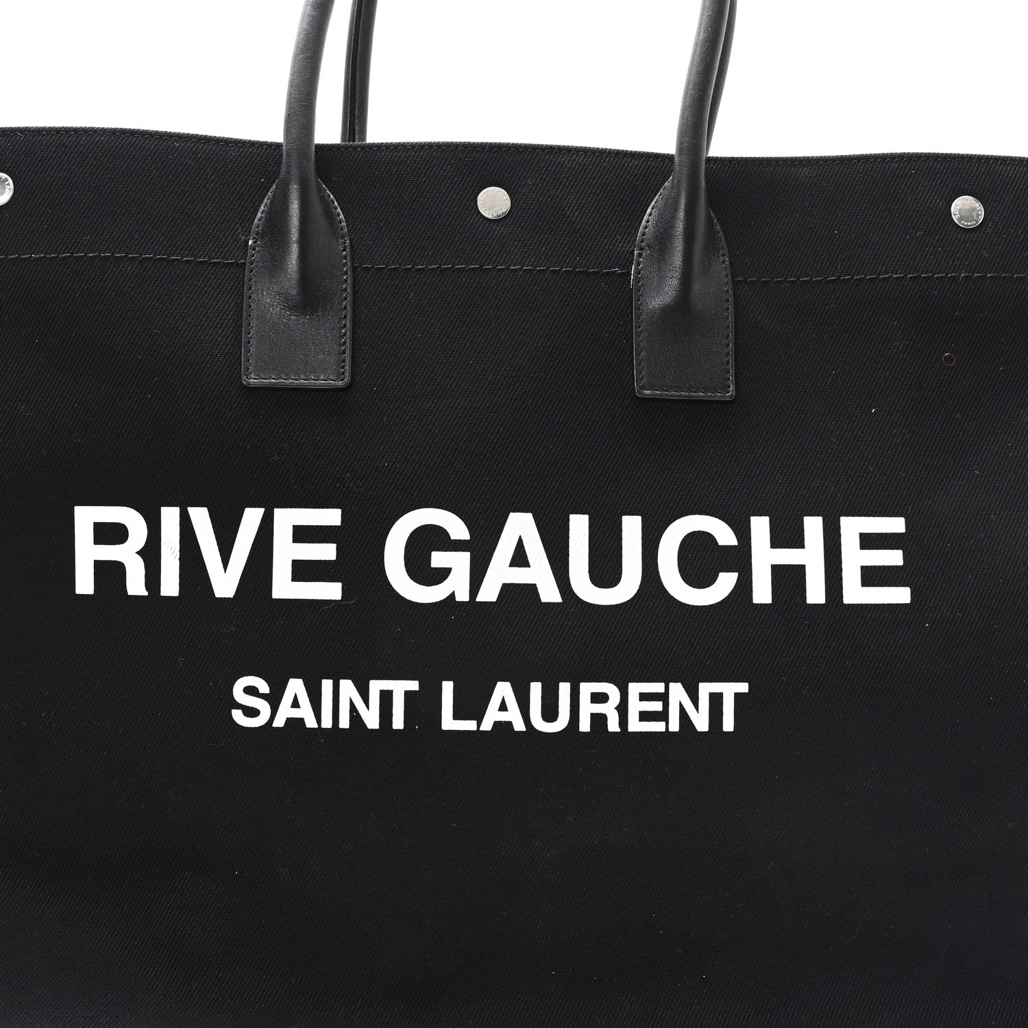 Linen Calfskin Rive Gauche Tote Black