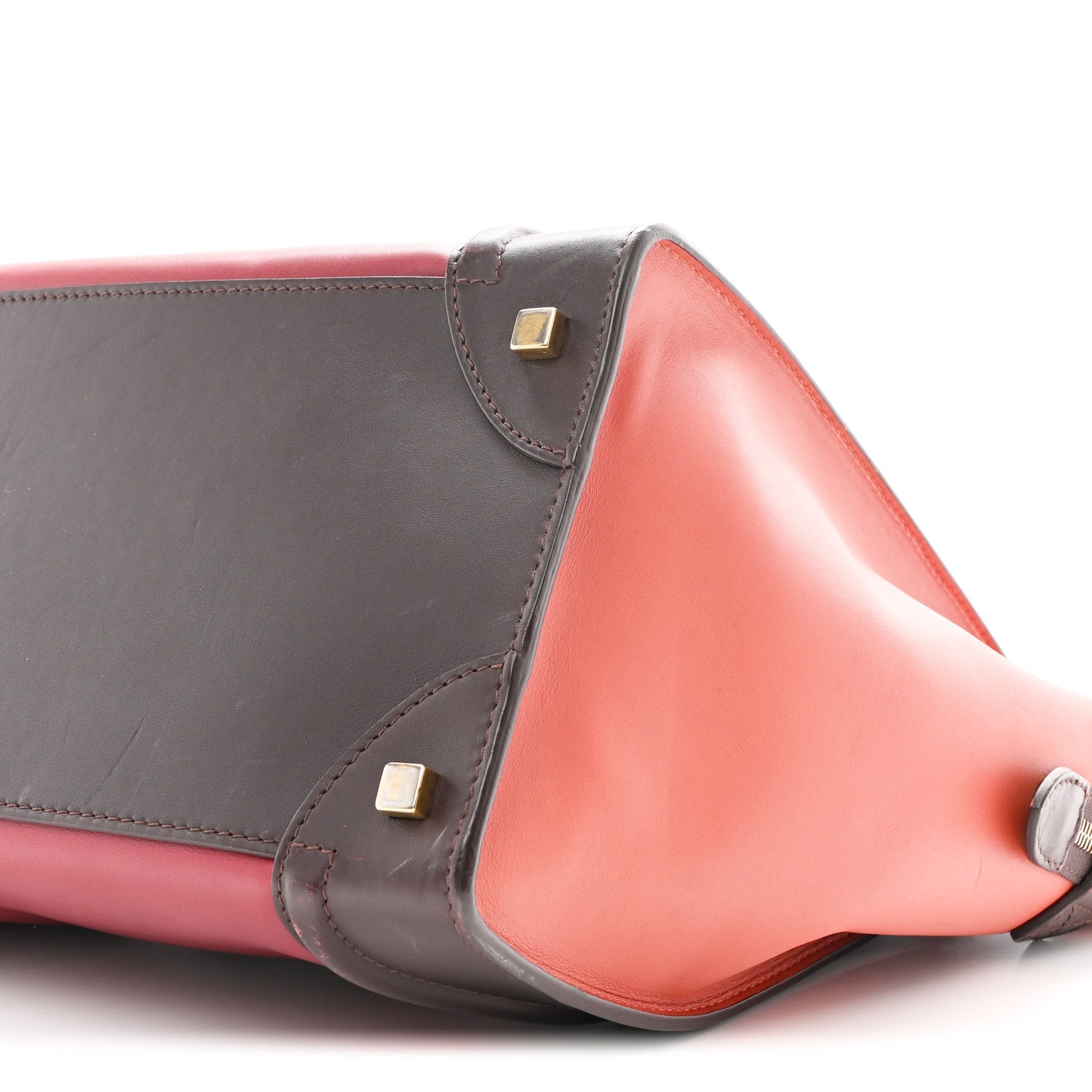 Satin Calfskin Mini Tri-Color Luggage Blood