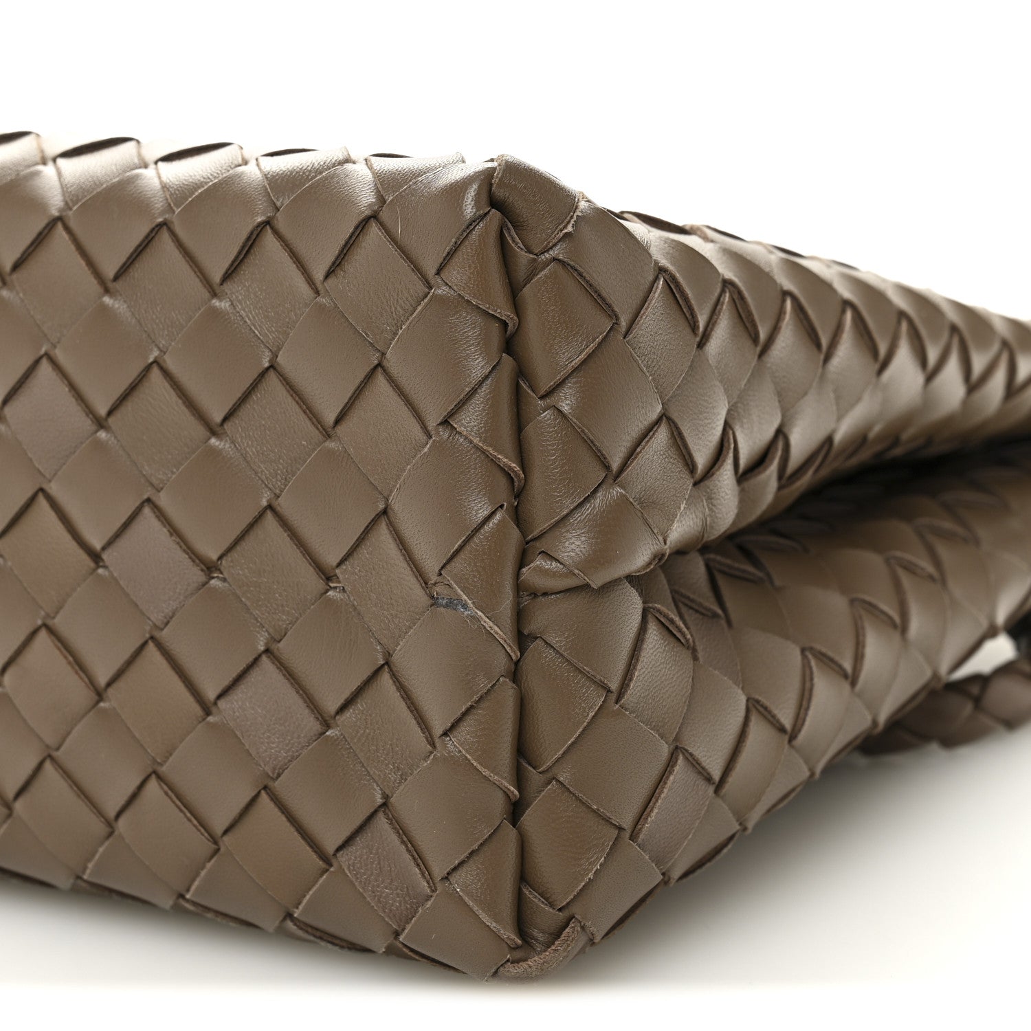 Nappa Intrecciato Medium Andiamo Shoulder Bag Taupe Grey
