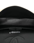 Metallic Lambskin Quilted Medium Double Flap Gold Black