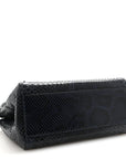 Python Shiny Nappa Mini Peekaboo Iconic Satchel Blue Jeans