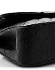 Caviar Quilted Small Double Flap Black