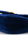 Velvet Matelasse Mini GG Marmont Shoulder Bag Cobalt Blue