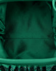 Satin Crystal Embellished The Mini Pouch Emerald