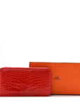 Shiny Alligator Azap Wallet Geranium