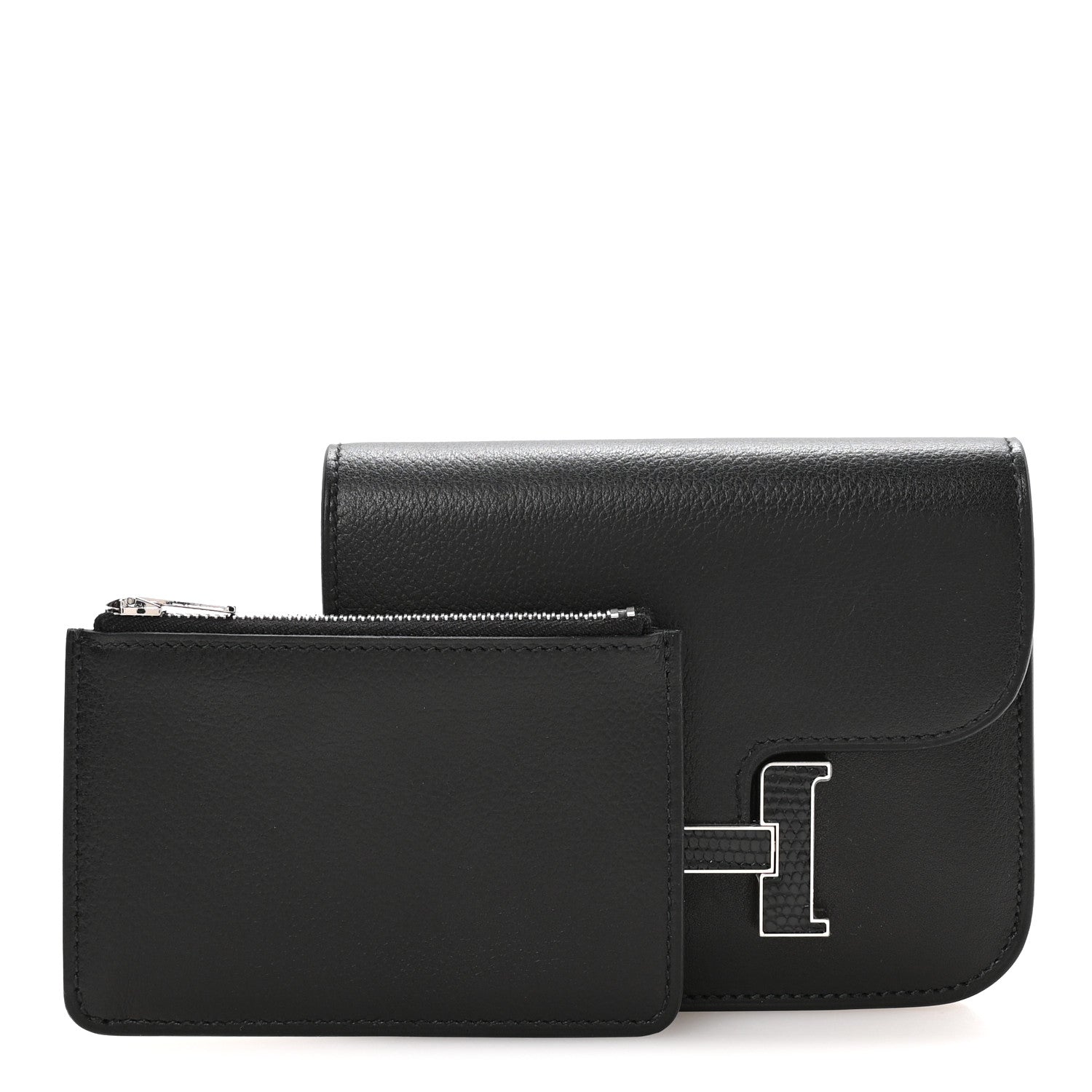 Evergrain Lizard Constance Slim Wallet Black