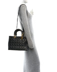 Crinkled Patent Cannage Large Lady D1OR Black