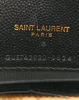 Grain De Poudre Matelasse Chevron Monogram Envelope Chain Wallet Black