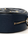 Caviar Quilted Round Filigree Crossbody Navy Black