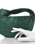 Crystal Embellished Satin Mini Hotfix Jodie Emerald