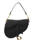 Grained Calfskin Saddle Bag Black