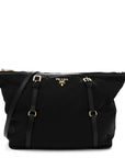 Saffiano Tessuto Nylon Shopping Tote Black