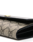 Dollar Calfskin GG Supreme Monogram Petite GG Marmont Wallet Chain Bag Black Beige Ebony