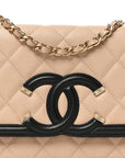 Caviar Quilted CC Filigree Wallet On Chain WOC Beige Black