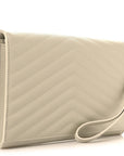 Grain De Poudre Matelasse Chevron Cassandre Envelope Chain Wallet Crema Soft