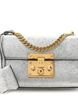 Galassia Small Padlock Shoulder Bag Argento