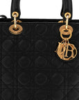 Lambskin Cannage Large Lady D1OR Black