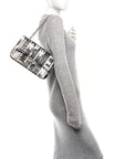 Lambskin Graffiti Printed Medium Double Flap Black Silver