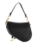 Grained Calfskin Saddle Bag Black