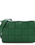 Lambskin Maxi Intrecciato Cassette Crossbody Bag Racing Green