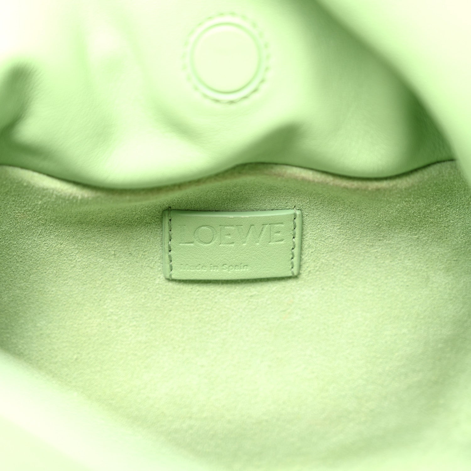 Nappa Calfskin Flamenco Knot Clutch Green