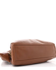 Nappa Knot Top Handle Shoulder Bag Cognac