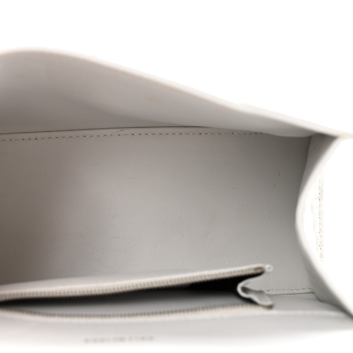 Calfskin Crocodile Embossed Small Hourglass Top Handle Bag White