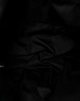 Re-Nylon Padded Printed Medium Tote Bag Black White
