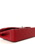 Caviar Quilted Medium Double Flap Red
