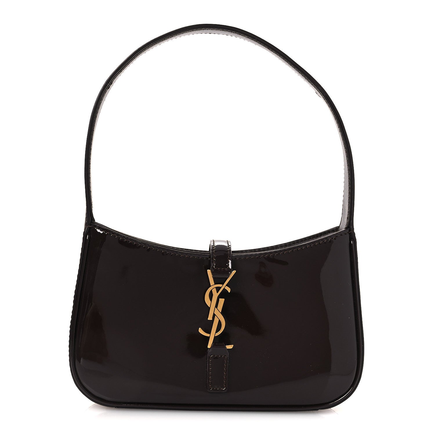 Patent Calfskin Le 5 A 7 Mini Hobo Spicy Chocolate