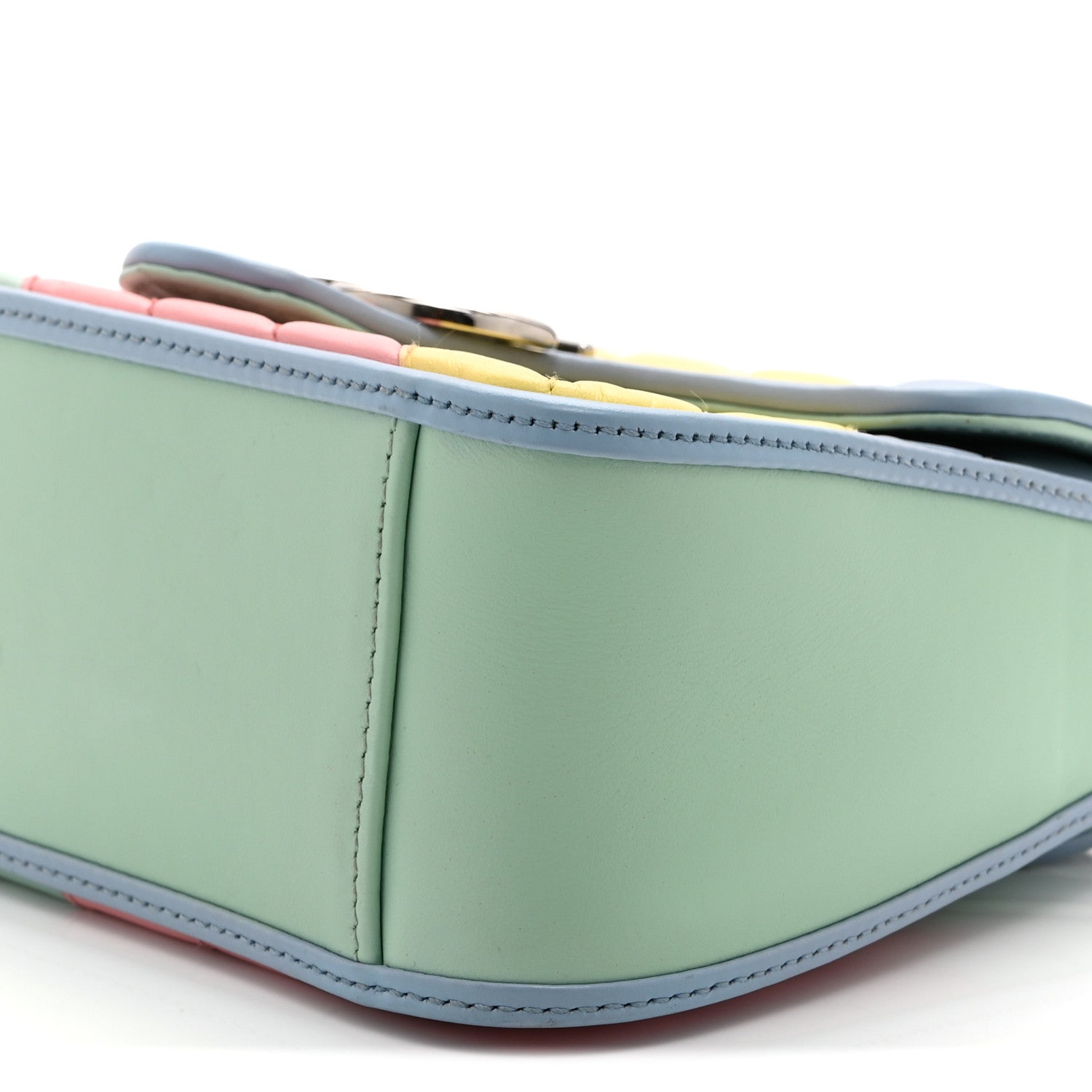 Calfskin Matelasse Diagonal Mini GG Marmont Top Handle Shoulder Bag Multicolor Pastel